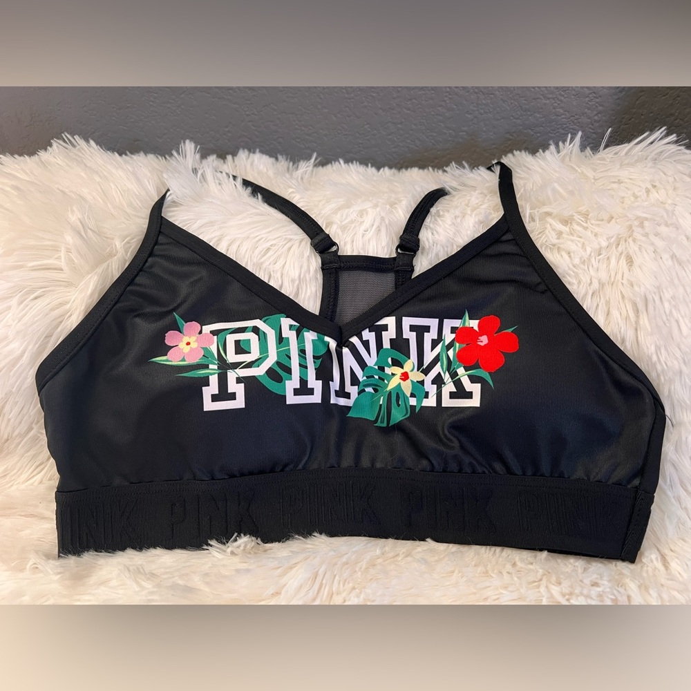 NWOT Vintage Victoria Secret PINK Active Black Sports Bra